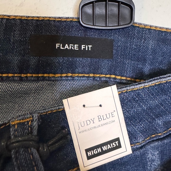 NEW Judy Blue Dark Blue Flare Jeans High Waist - Picture 8 of 11